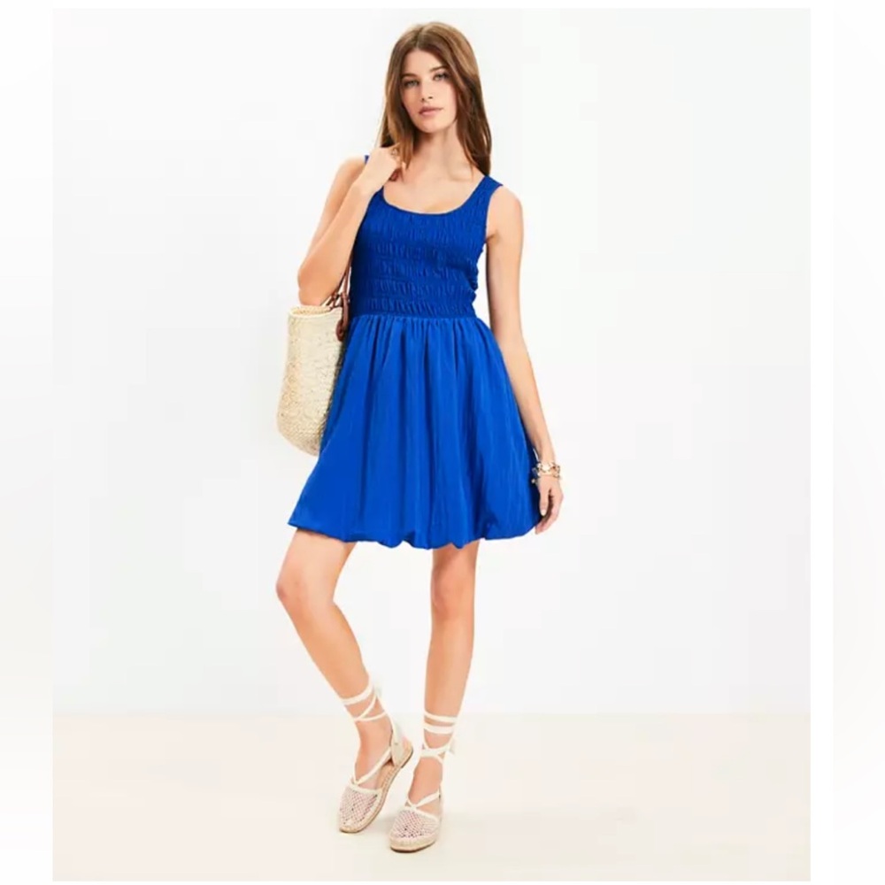 LOFT Scoop Neck Blue Dress